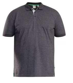 D555 POLOSHIRT SALE 4XL MET BORSTZAK 'GRANT'  ANTRACIET